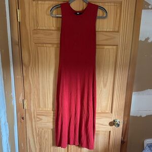 Uniqlo Rust Sleeveless Midi Dress